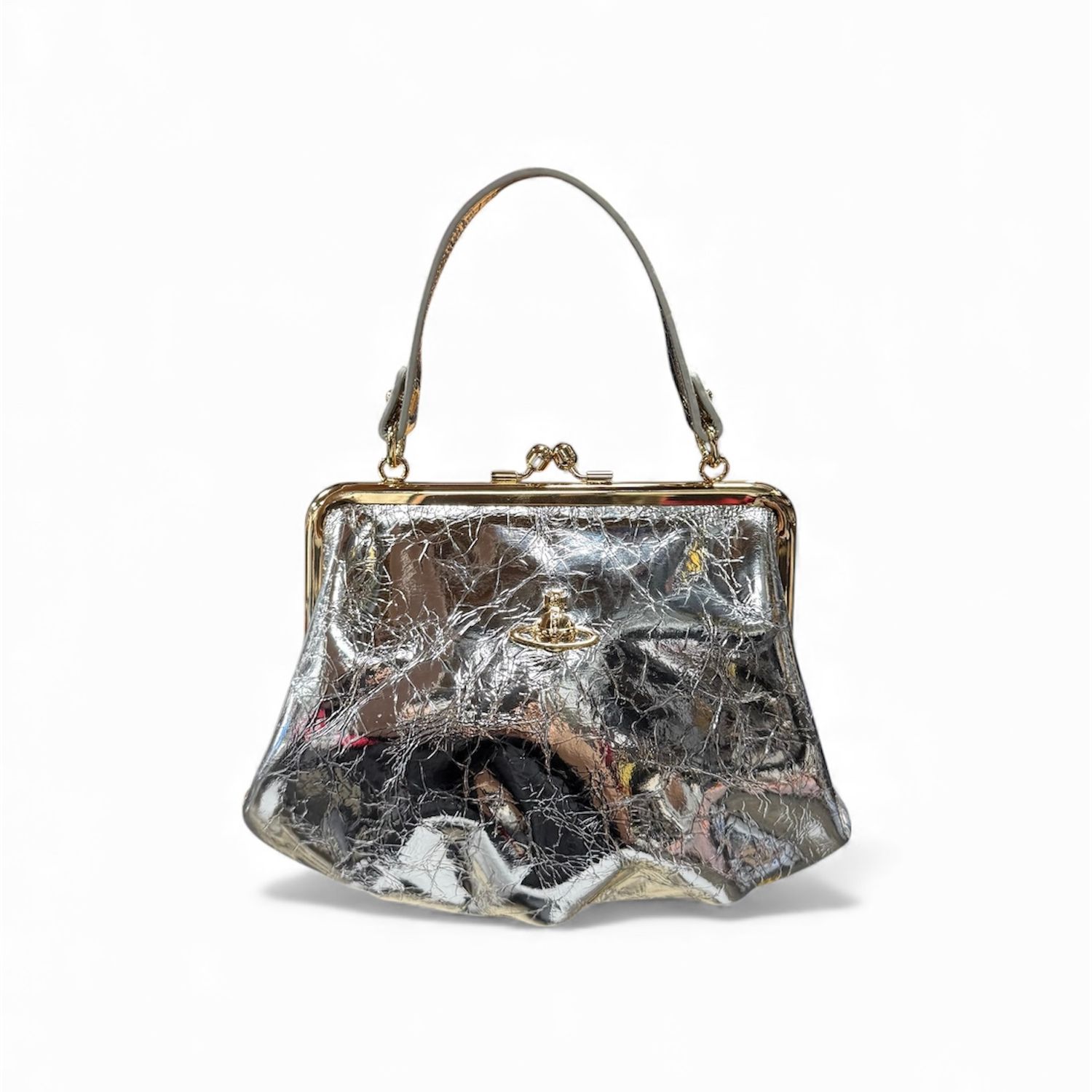 VIVIENNE WESTWOOD SILVER METALLIC GRANNY BAG