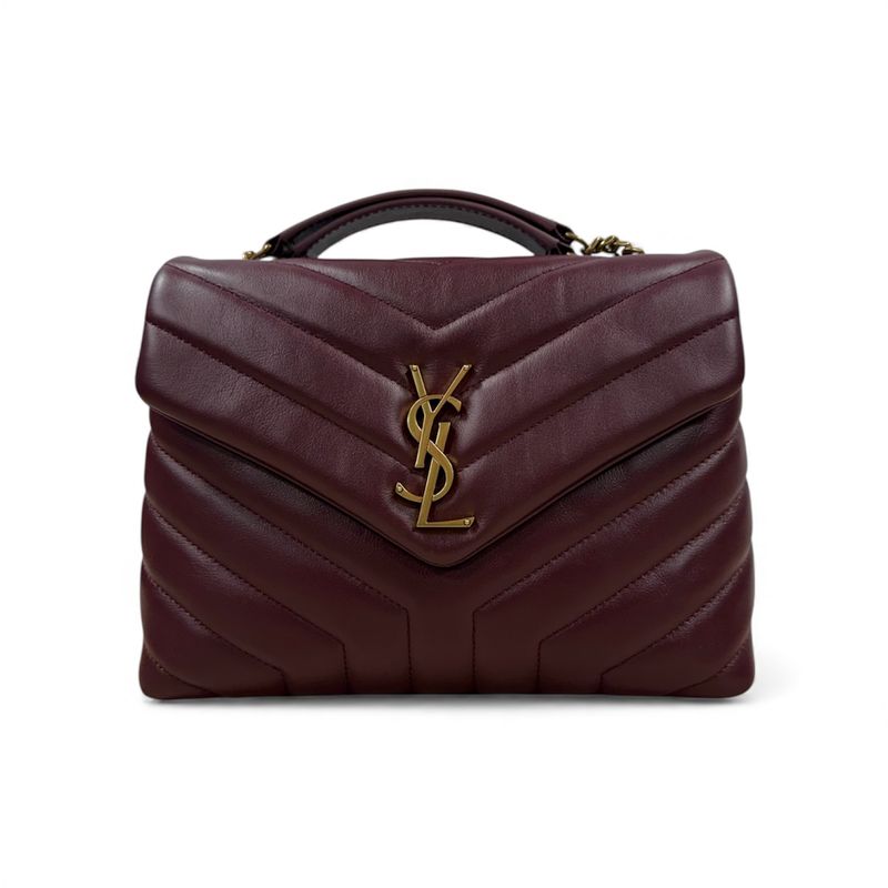 SAINT LAURENT LOULOU MEDIUM CROSSBODY BAG BURGUNDY