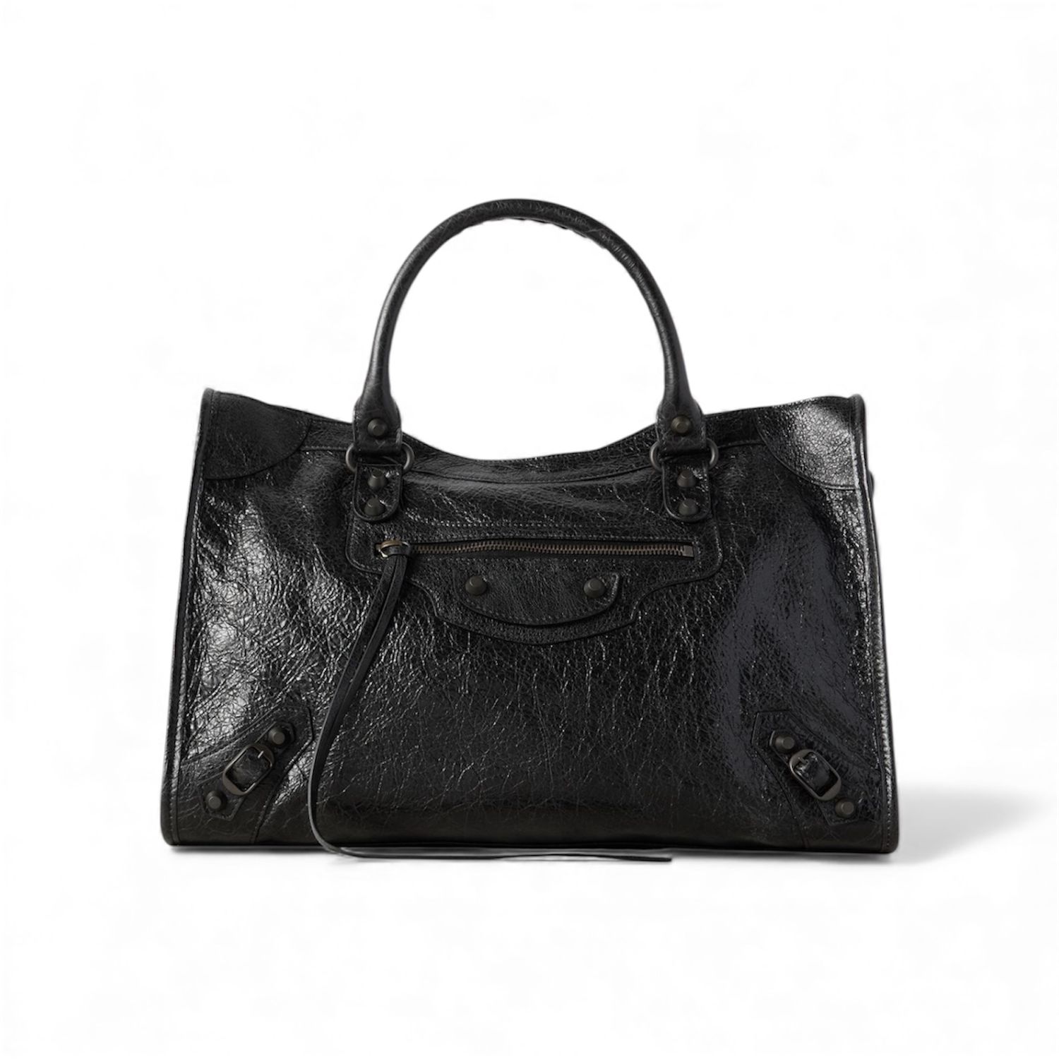 ​BALENCIAGA LE CITY MEDIUM TEXTURED LEATHER TOTE