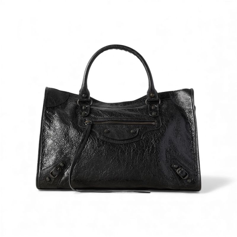 ​BALENCIAGA LE CITY MEDIUM TEXTURED LEATHER TOTE