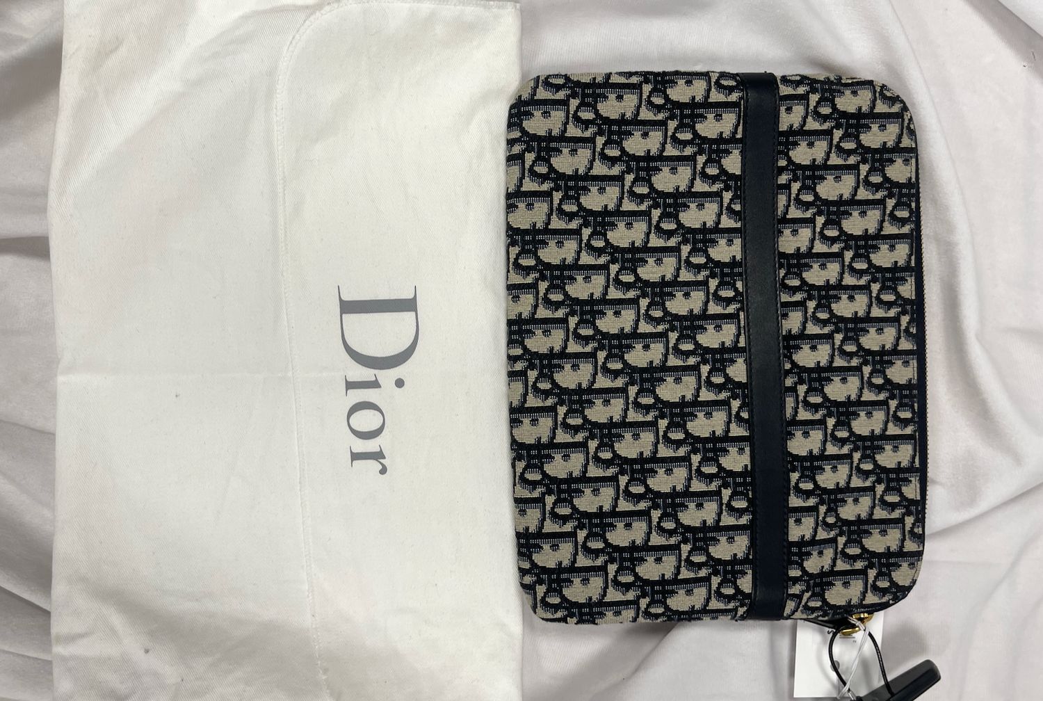 DIOR MONOGRAM CANVA NAVY IPAD/ TRAVEL CASE