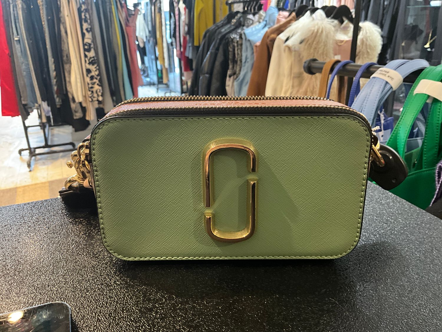 MARC JACOBS SNAPSHOT SHOULDER BAG ASPEN GREEN MULTI