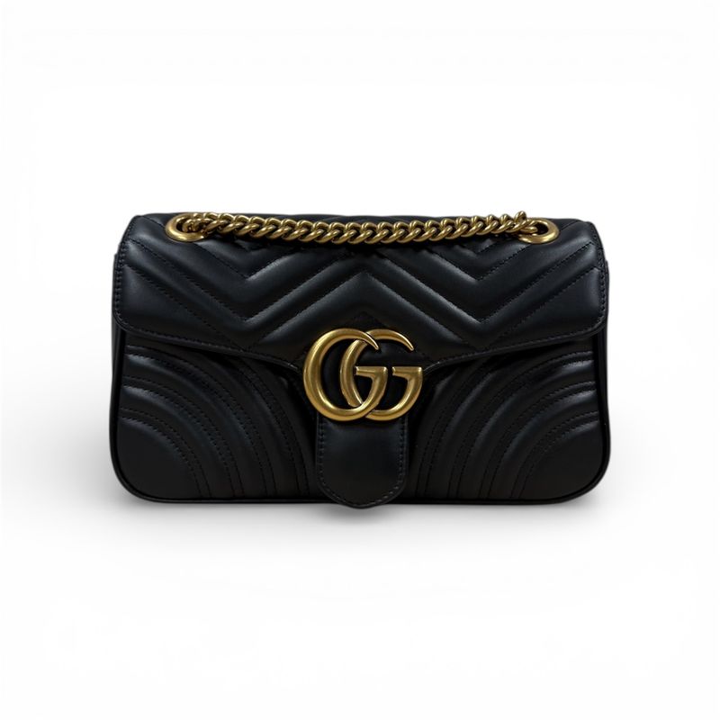 GUCCI GG MARMONT MEDIUM SHOULDER BAG – BLACK / GOLD