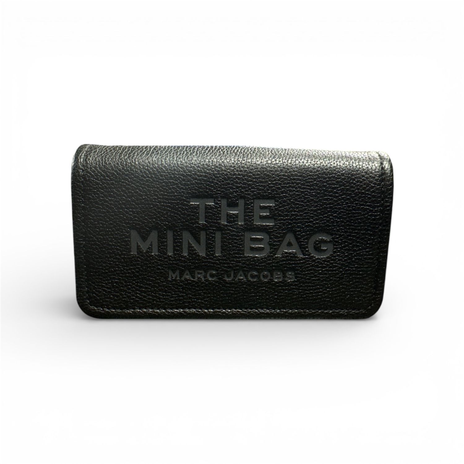 MARC JACOBS THE LEATHER MINI BAG IN BLACK FULL GRAINED LEATHER