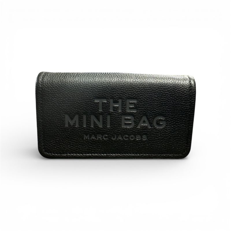 MARC JACOBS THE LEATHER MINI BAG IN BLACK FULL GRAINED LEATHER