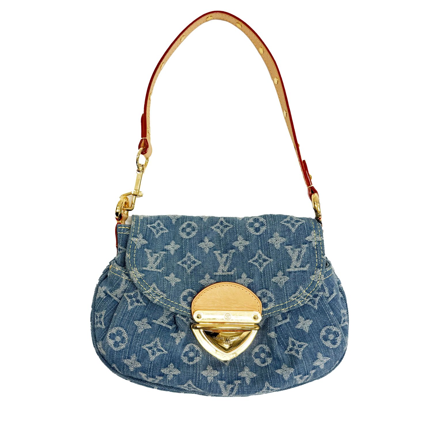 LOUIS VUITTON BLUE DENIM SUNSET SHOULDER BAG