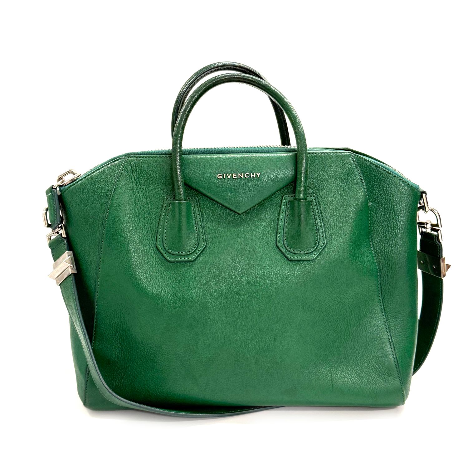 GIVENCHY GREEN LEATHER ANTIGONA BAG SMALL