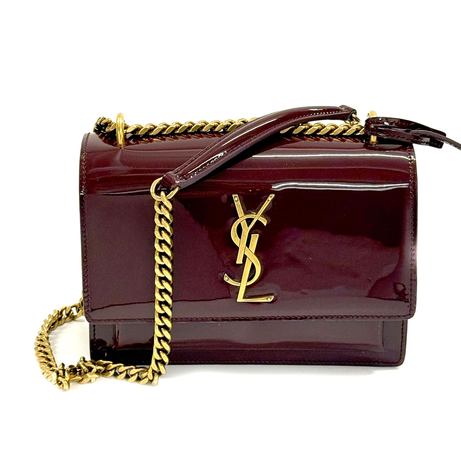 SAINT LAURENT RED WINE SUNSET  PATENT LEATHER
