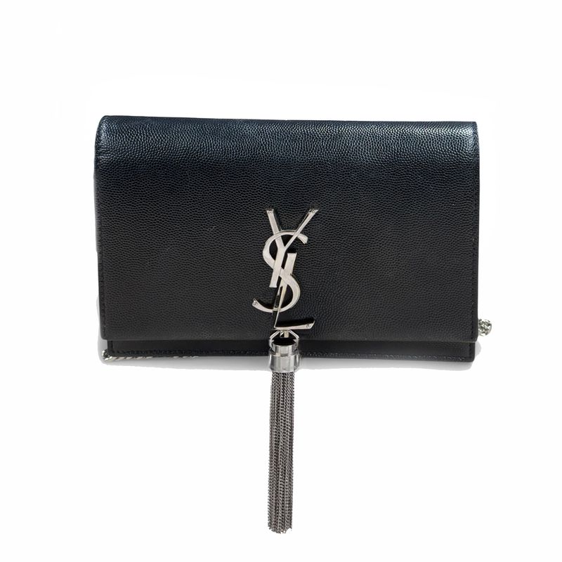 SAINT LAURENT BLACK KATE TASSEL CROSSBODY BAG