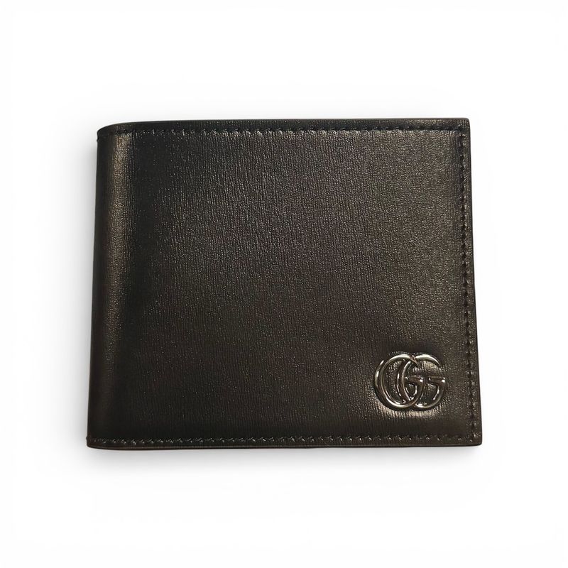 GUCCI GG MARMONT BI FOLD WALLET BLACK/SILVER