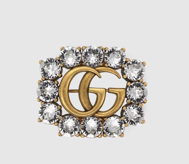 GUCCI GG MARMONT CRYSTAL BROOCH