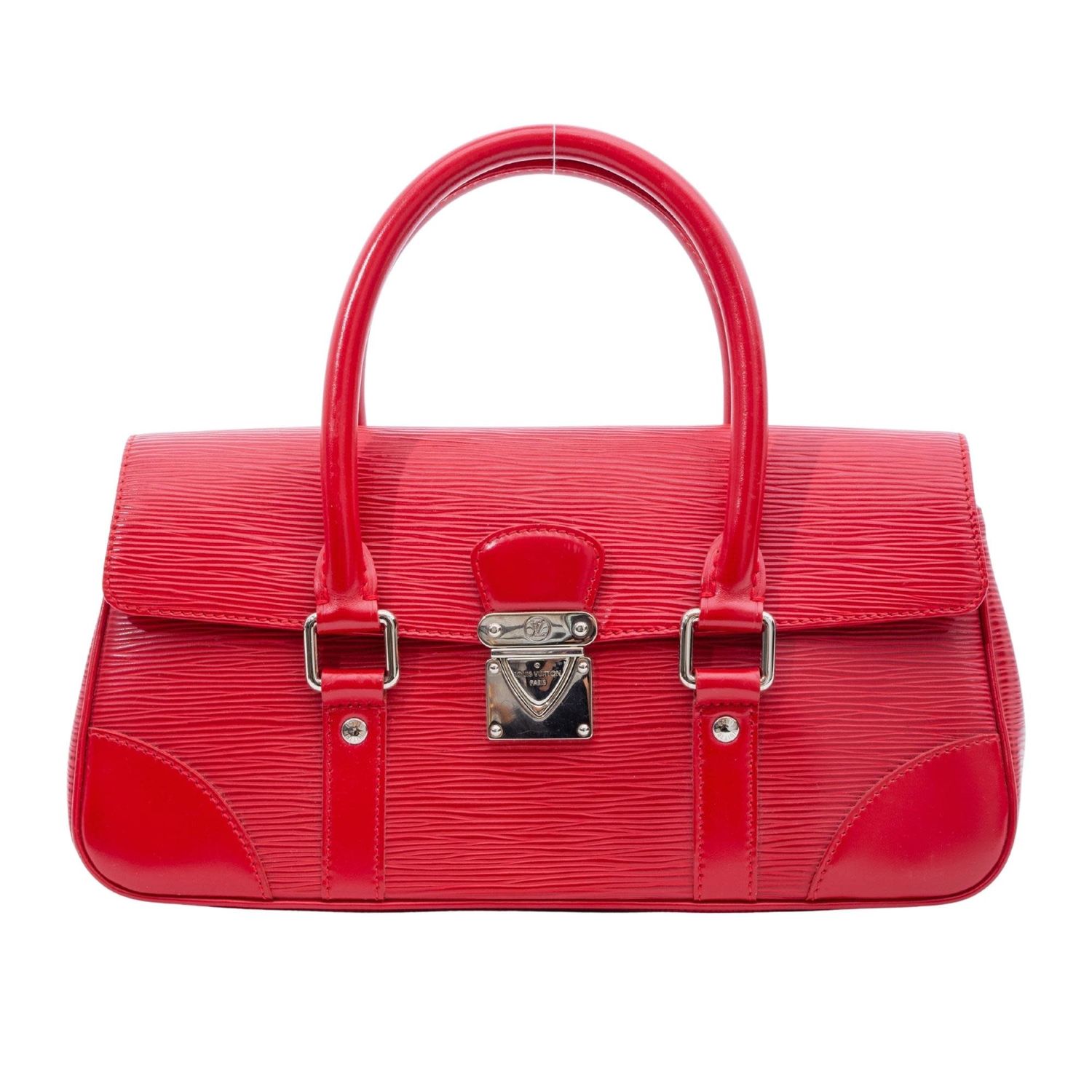 LOUIS VUITTON RED EPI LEATHER SEGUR PM HANDBAG