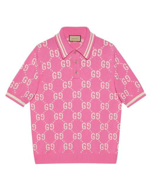 GUCCI GG PINK COTTON LOGO T-SHIRT (SMALL)