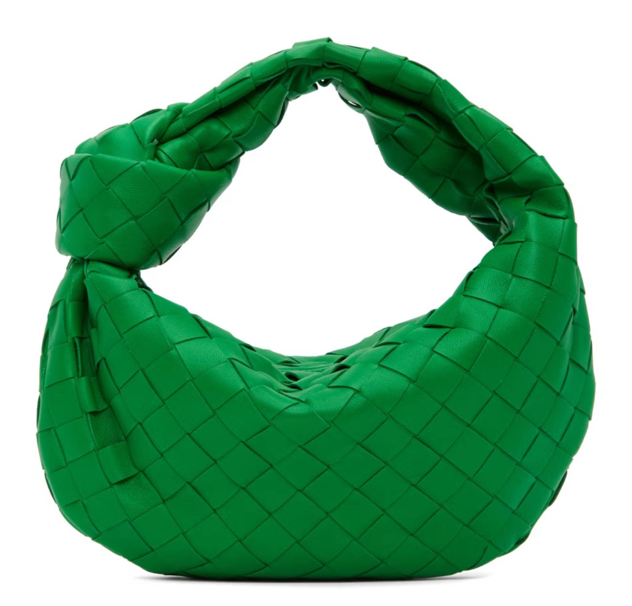 BOTTEGA VENETA GREEN INTRECCIATO LEATHER THE JODIE MINI HANDBAG