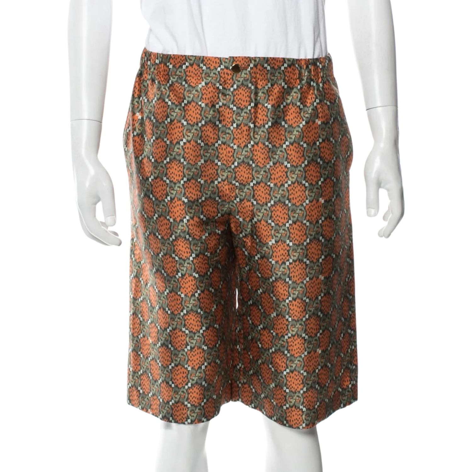 GUCCI GG MONOGRAM SPORTS PRINT NOISY ORANGE SHORTS (2020)