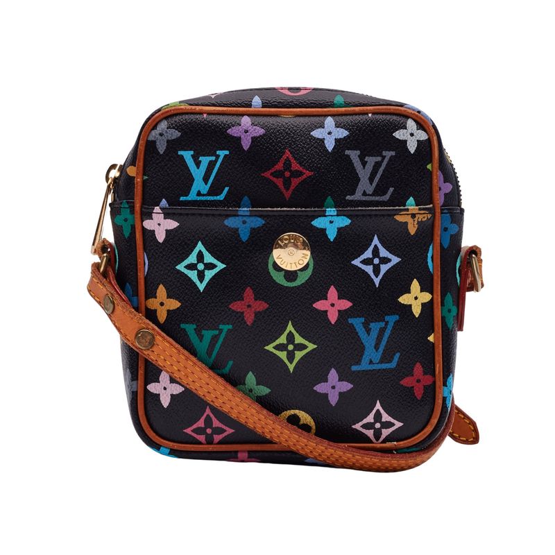 LOUIS VUITTON BLACK MURAKAMI MULTI MONOGRAM RIFT MESSENGER BAG