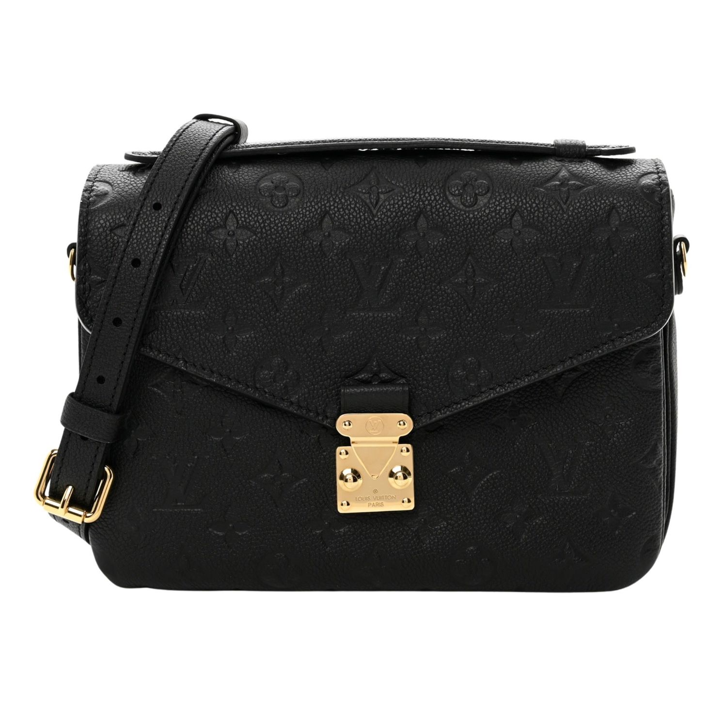 LOUIS VUITTON BLACK MONOGRAM EMPREINTE LEATHER POCHETTE METIS