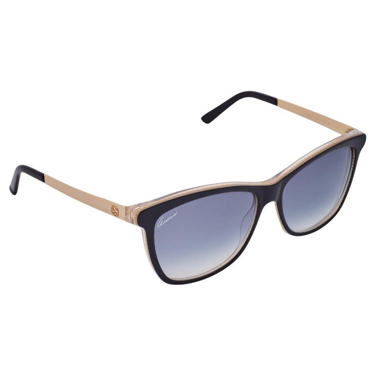 GUCCI GOLD AND BLACK FRAME SUNGLASSES GG 3675/S