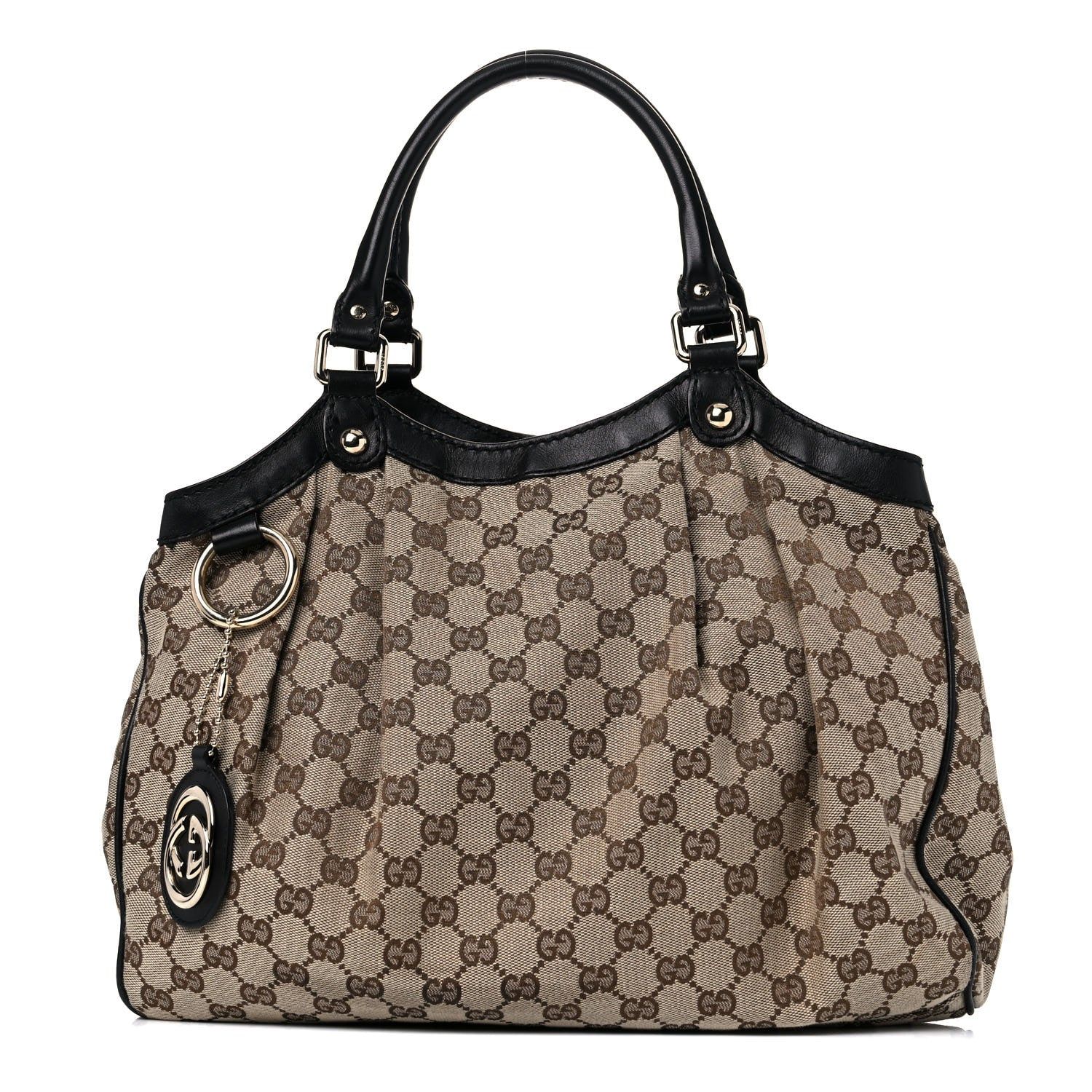 GUCCI MONOGRAM EBONY SUKEY HOBO BAG LARGE