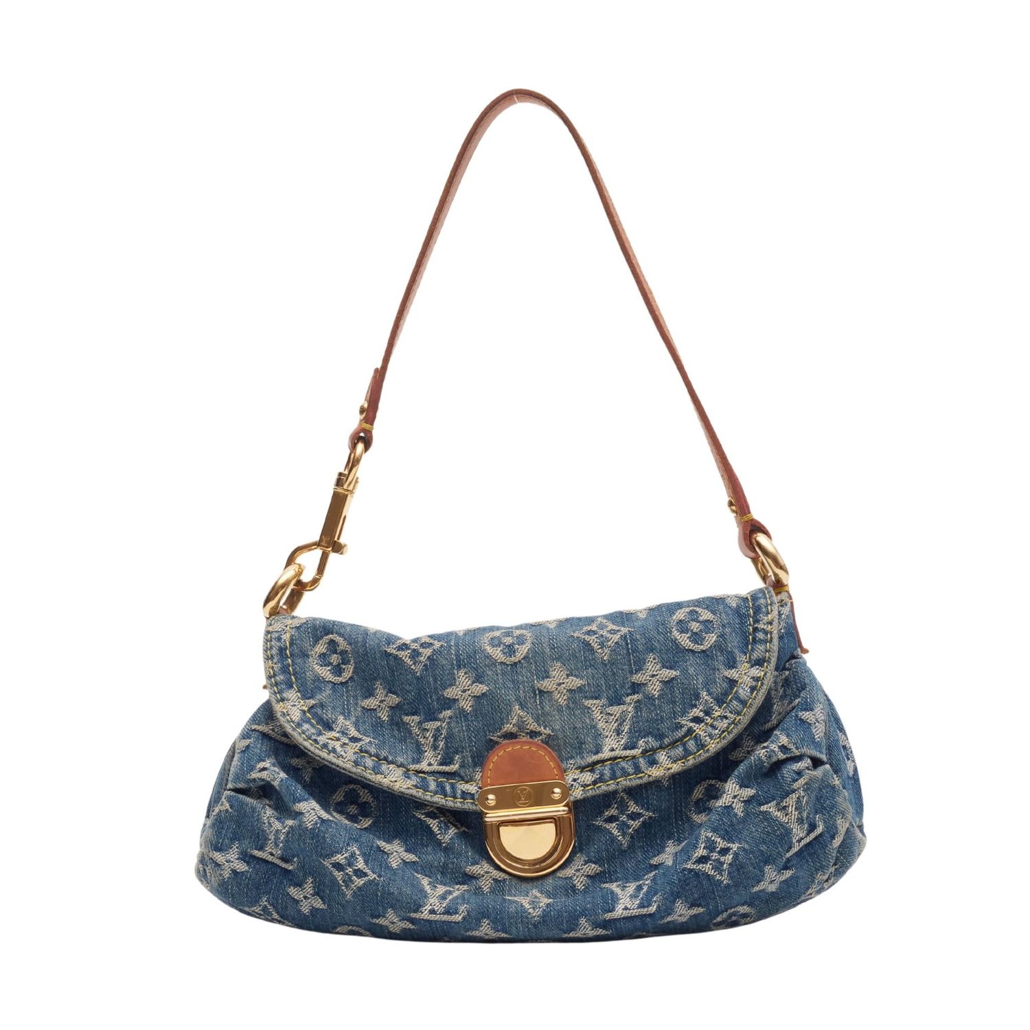 LOUIS VUITTON BLUE MONOGRAM DENIM MINI PLEATY BAG