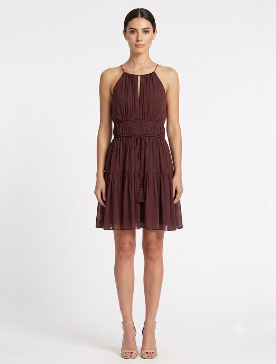 5 A 7 CINQ A SEPT BURGUNDY DRESS (SIZE SMALL)