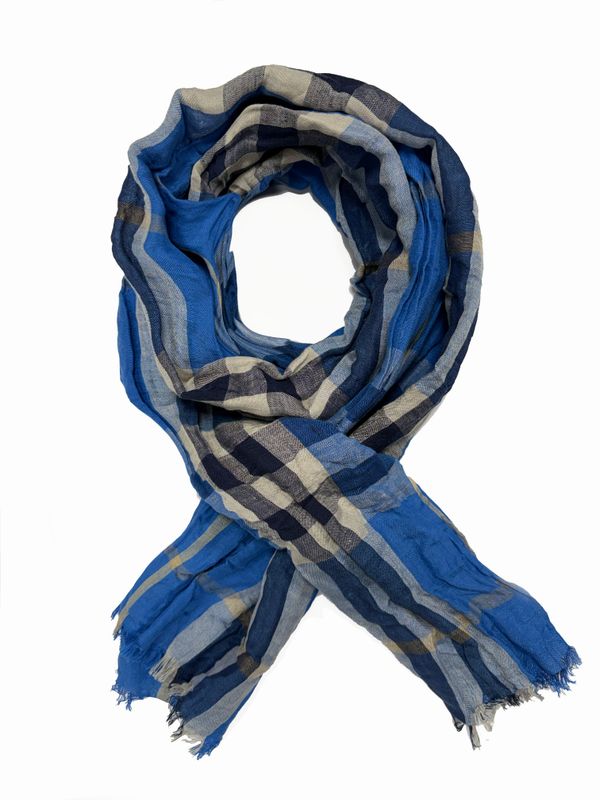 BURBERRY BLUE CHECK SCARF UNISEX