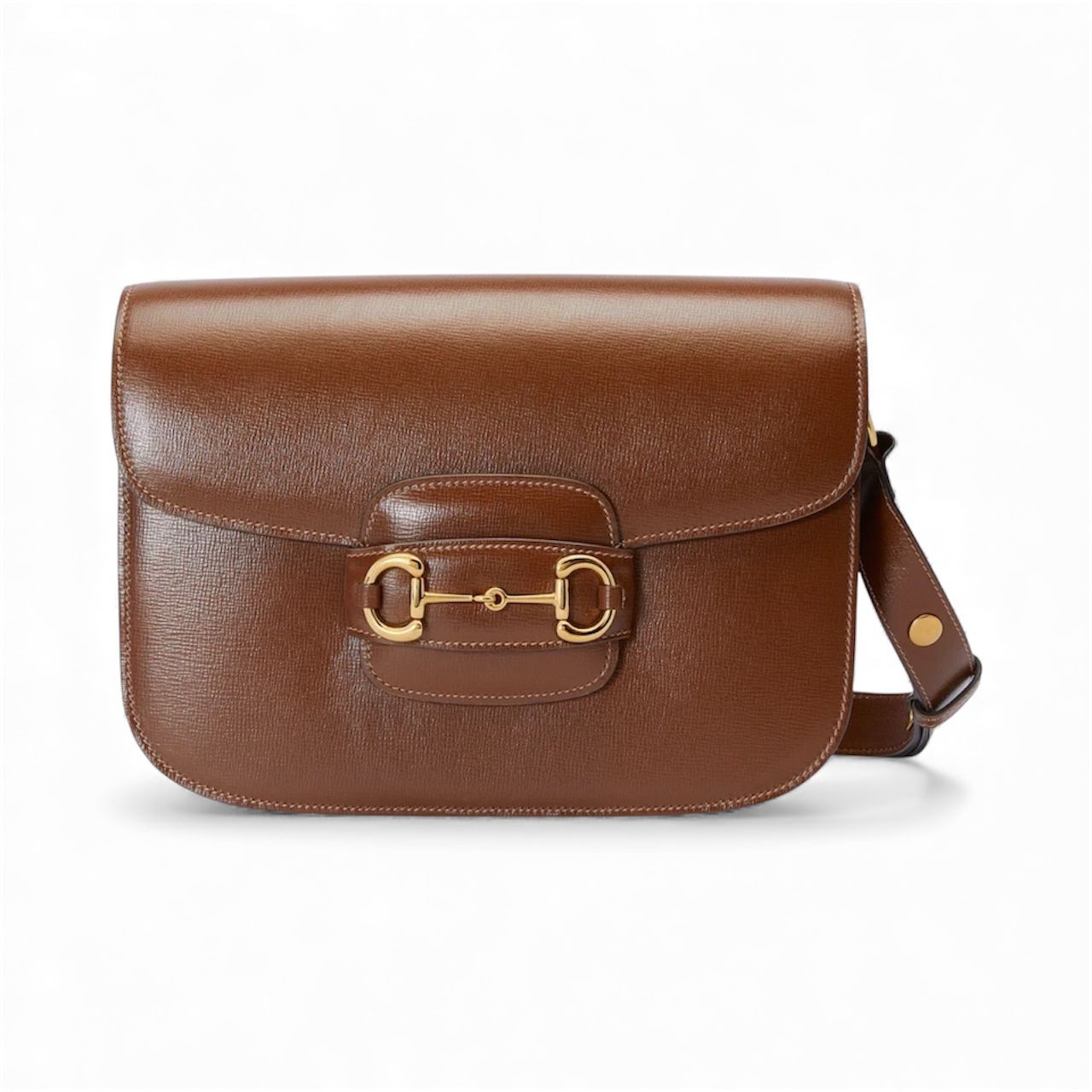 GUCCI HORSEBIT 1955 MEDIUM SHOULDER BAG IN BROWN LEATHER