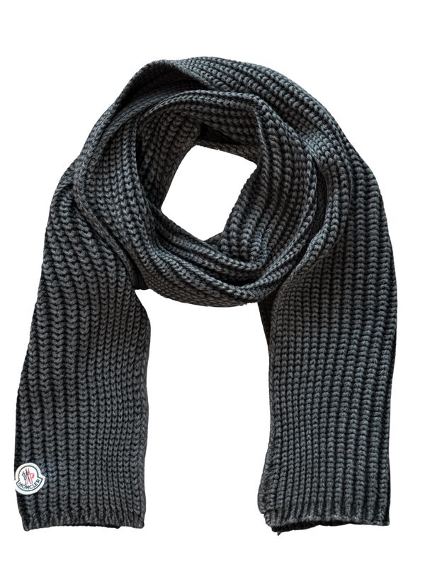 MONCLER GREY SCIARPA NEILL RIBBED WOOL