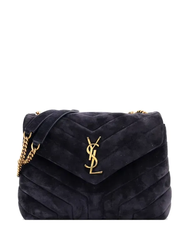 SAINT LAURENT SMALL SHOULDER BAG IN BLACK SUEDE