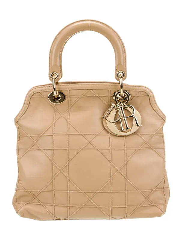 DIOR CANNAGE BEIGE GRANVILLE  BY RAF SIMONS TOTE BAG