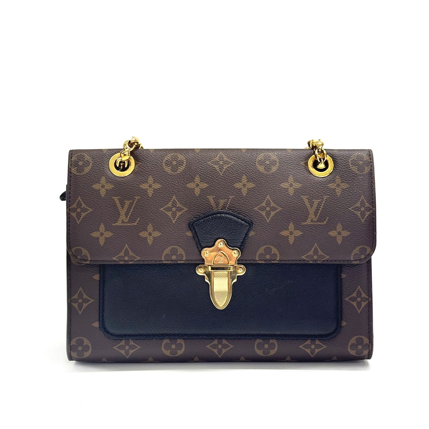 LOUIS VUITTON BLACK MONOGRAM VICTOIRE SHOULDER BAG