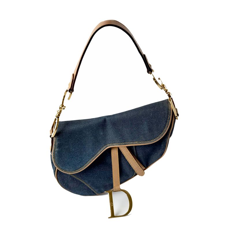 CHRISTIAN DIOR SADDLE DENIM BY JOHN GALLIANO SHOULDER BAG