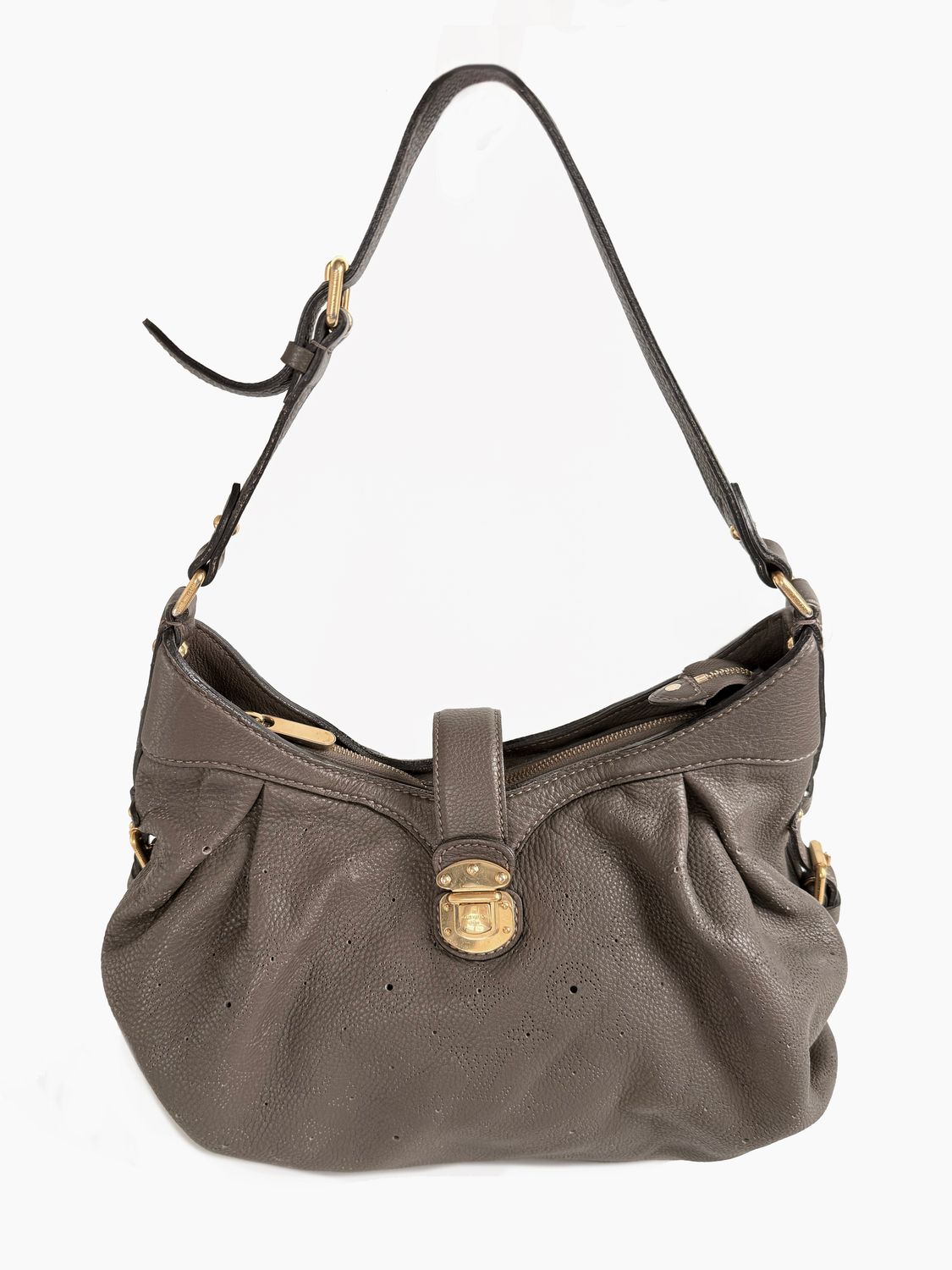 LOUIS VUITTON MAHINA XS BROWN/GREY SHOULDER BAG