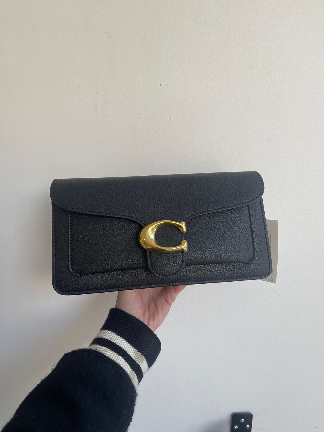 COACH BLACK PEBBLE LEATHER TABBY 26 SHOULDER BAG