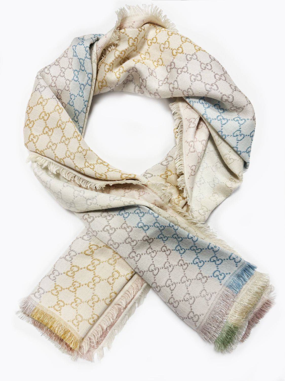 GUCCI GG JACQUARD MULTI COLOR SHAWL