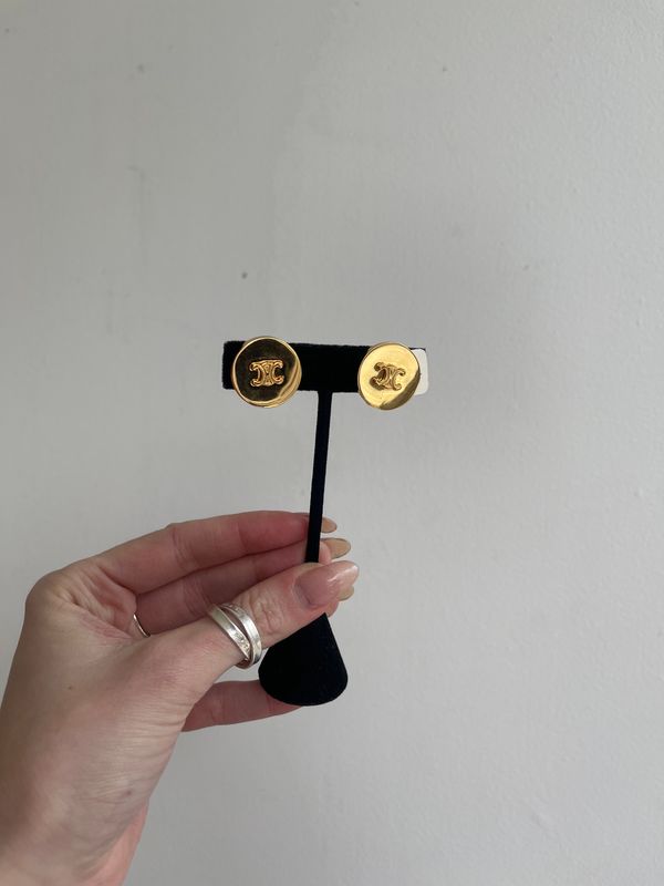 VINTAGE CELINE GOLDEN CLIP ON EARINGS