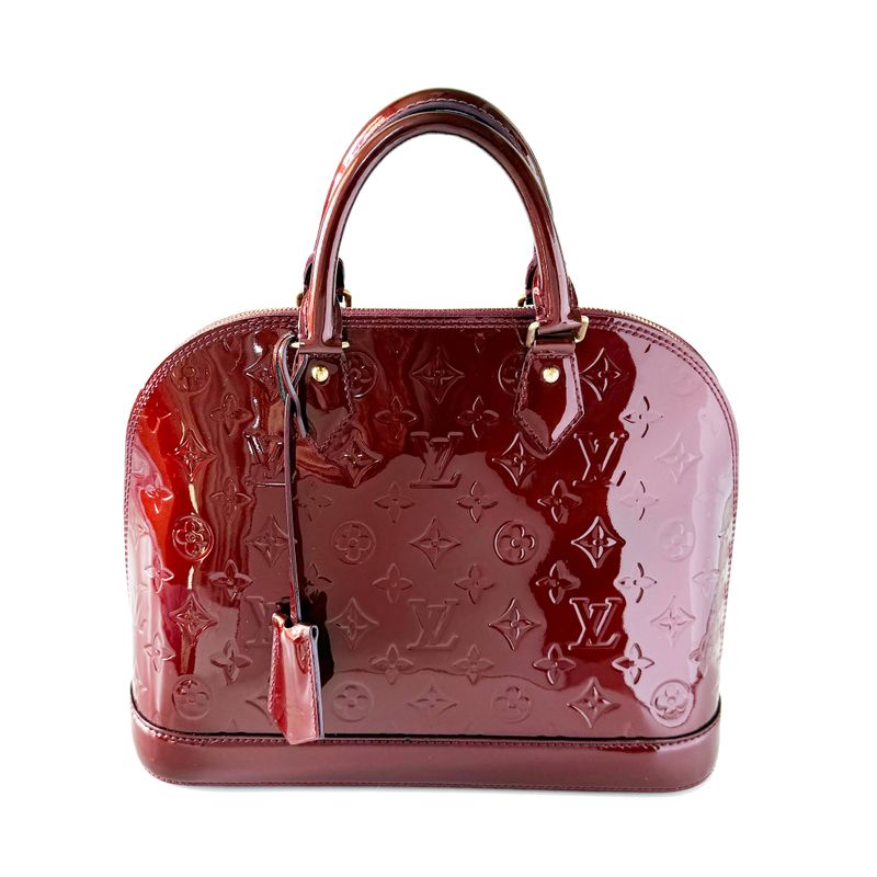 LOUIS VUITTON ALMA VERNIS ROUGE FAUVISTE PM HANDBAG
