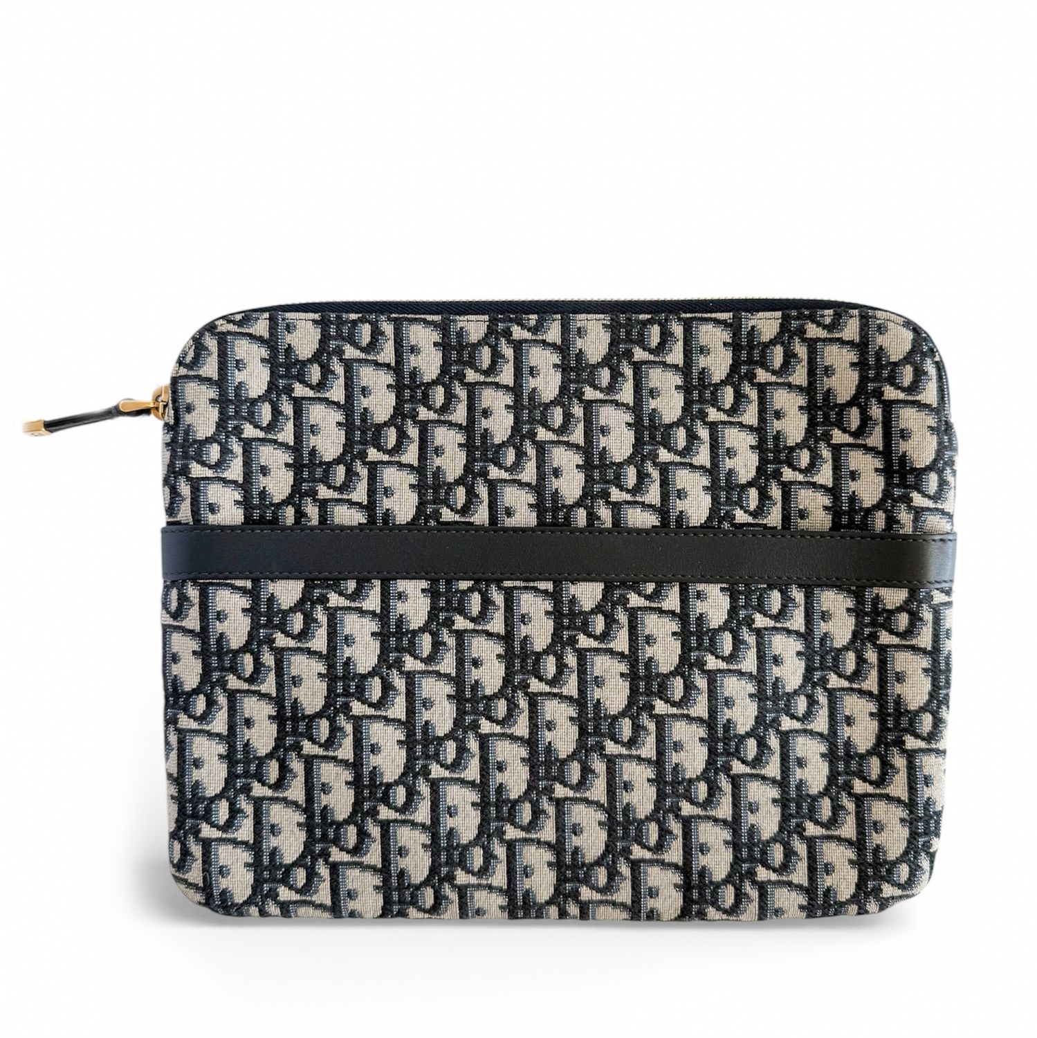 CHRISTIAN DIOR NAVY MONOGRAM CANVA IPAD TRAVEL CASE