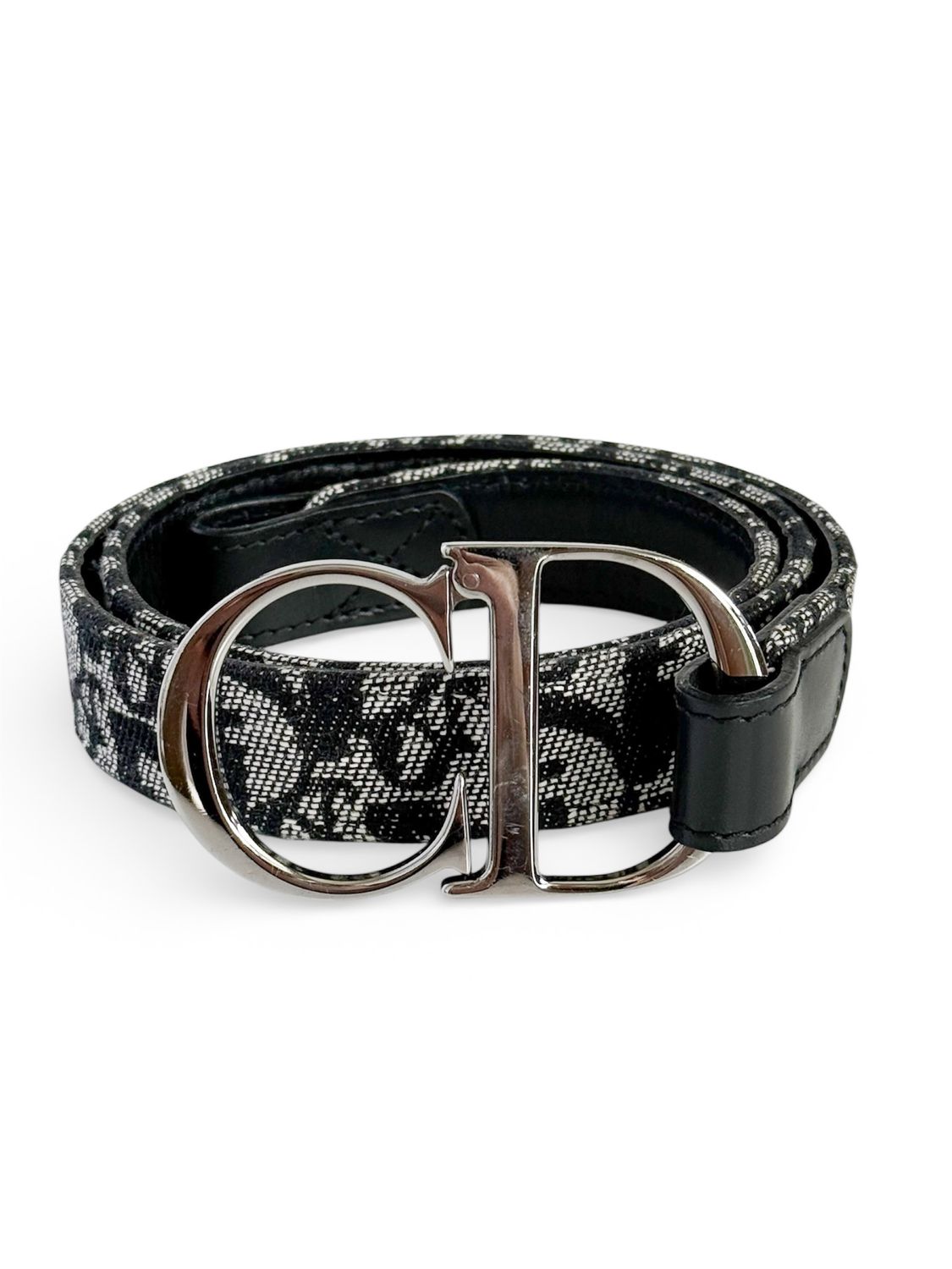 CHRISTIAN DIOR NAVY DIORISSIMO CD BUCKLE BELT 80