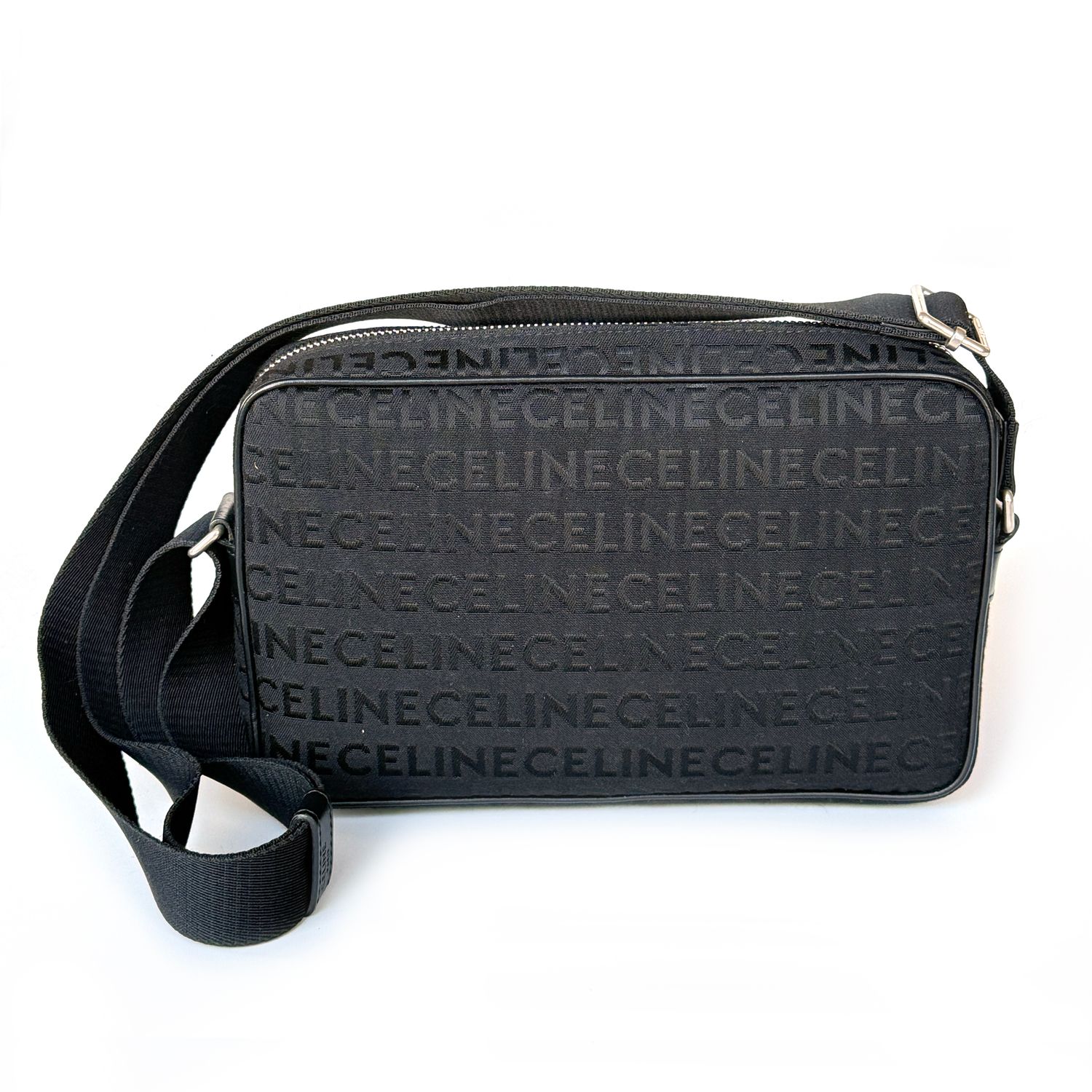 CELIN MEDIUM BLACK IN ALL OVER JACQUARD MEN MESSENGER BAG
