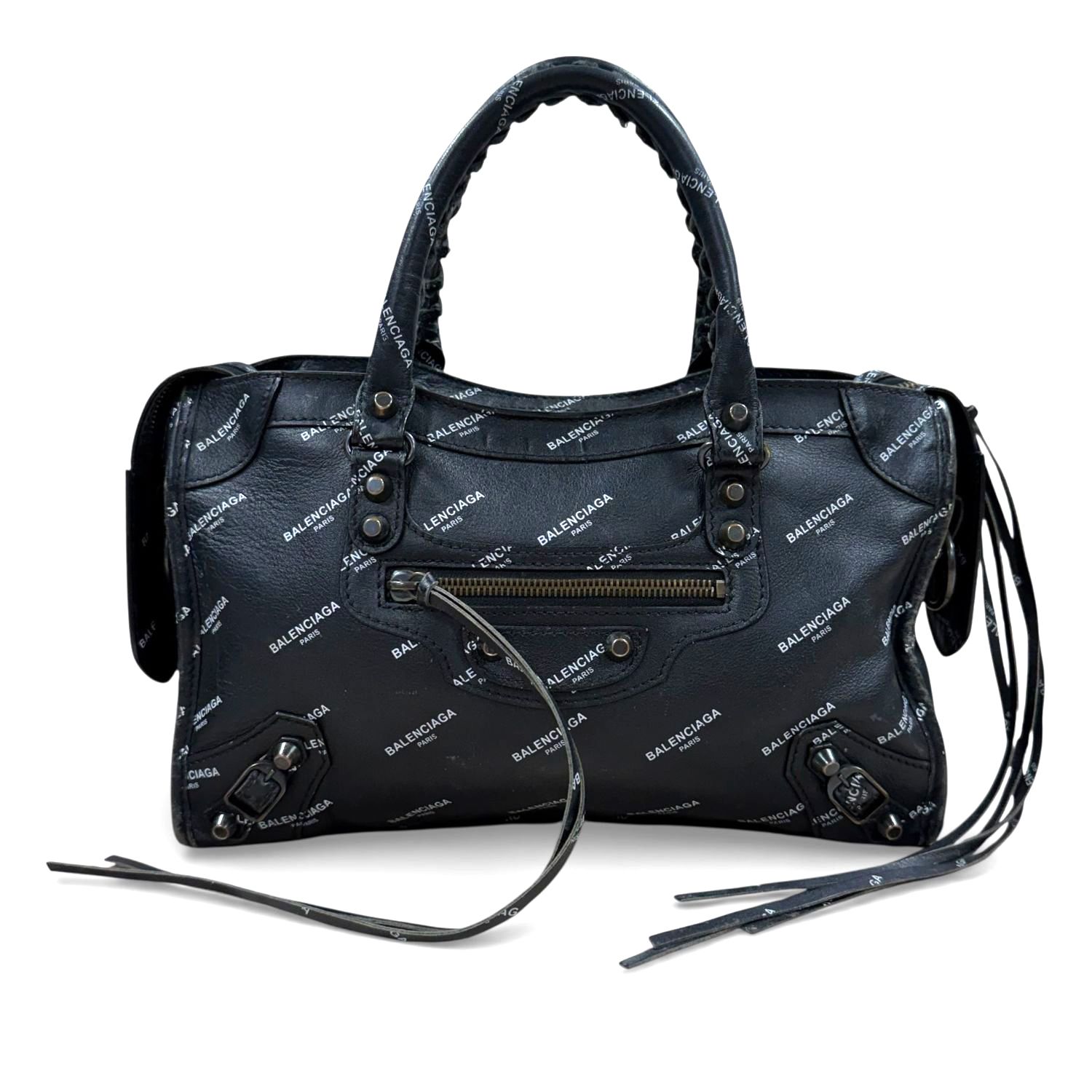 ​BALENCIAGA SMALL MOTORCROSS CLASSIC LOGO CITY BAG