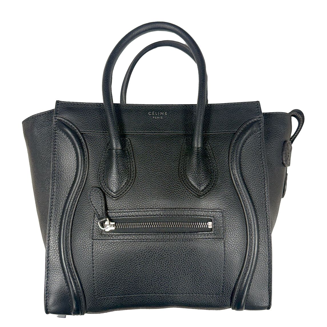 CELINE PHANTOM BLACK LEATHER  MEDIUM TOTE BAG