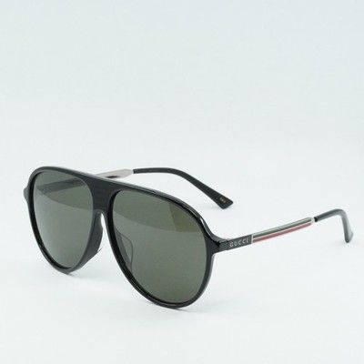 GUCCI MEN AVIATOR SUNGLASSES BLACK/SILVER GG0829SA