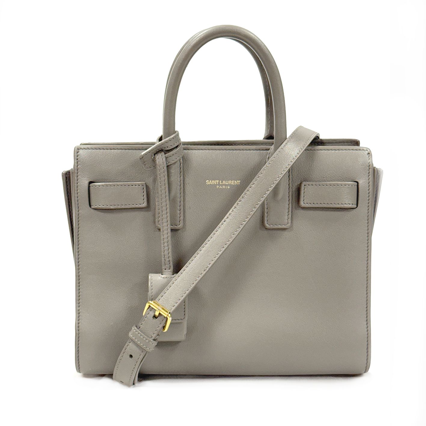 SAINT LAURENT SAC DE JOUR NANO EN CUIR GRIS