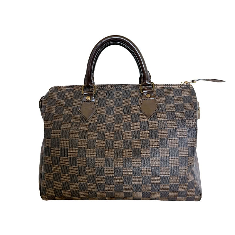 LOUIS VUITTON DAMIER EBENE BROWN SPEEDY 30 HANDBAG