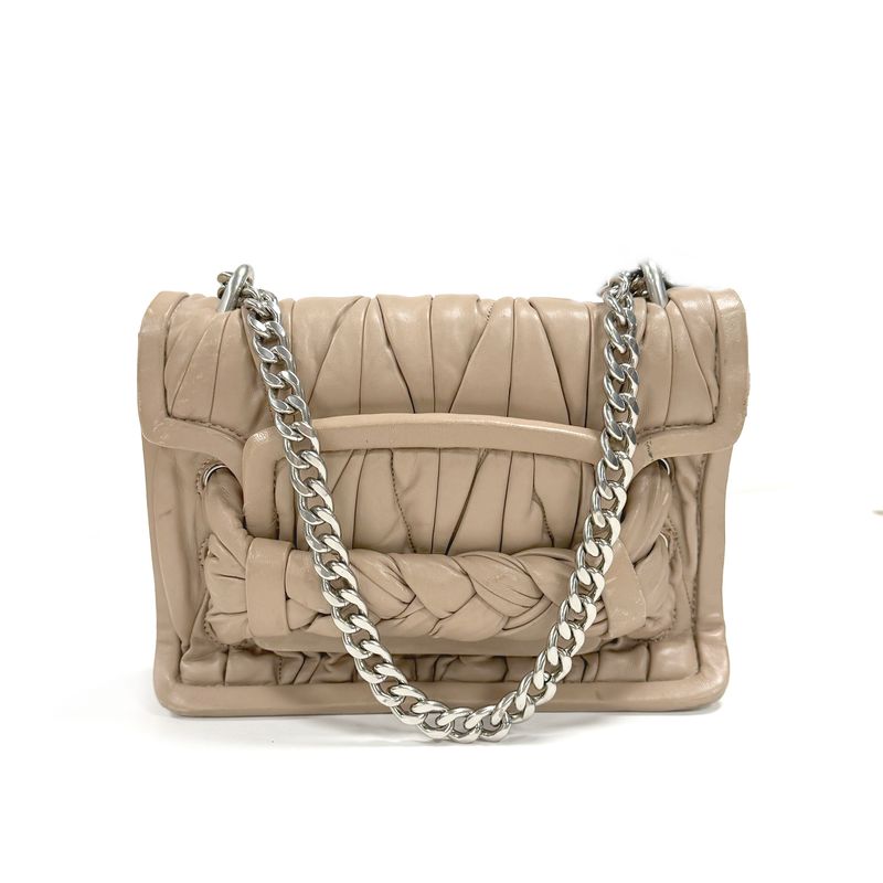 MMIU MIU PINK LEATHER NAPPA MATELASSE  Matelasse SHOULDER BAG