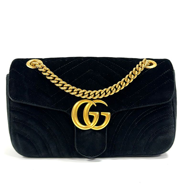 SAC À ÉPAULE GUCCI VELVET MATELASSÉ GG MARMONT