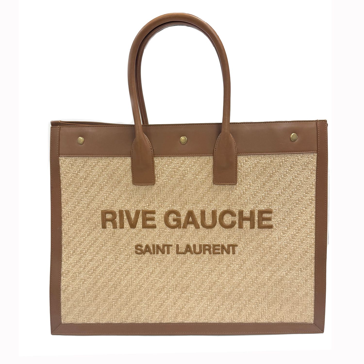 SAINT LAURENT RIVE GAUCHE NATURAL SAND LARGE TOTE BAG