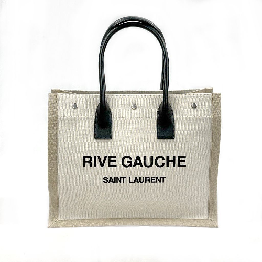 SAINT LAURENT RIVE GAUCHE IVORY MEDIUM TOTE BAG