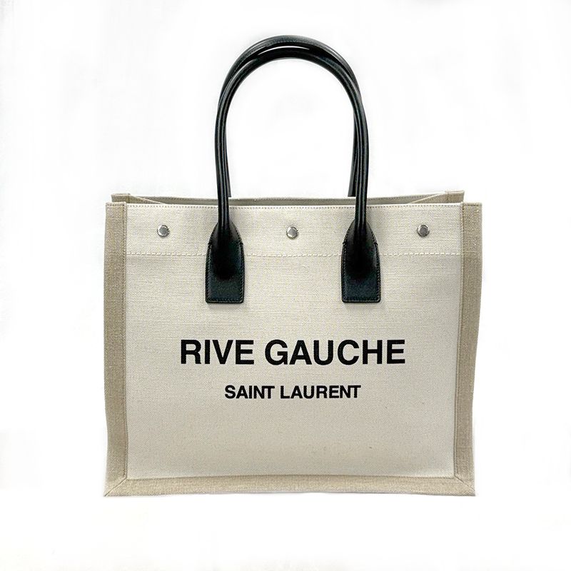 SAINT LAURENT RIVE GAUCHE IVORY MEDIUM TOTE BAG